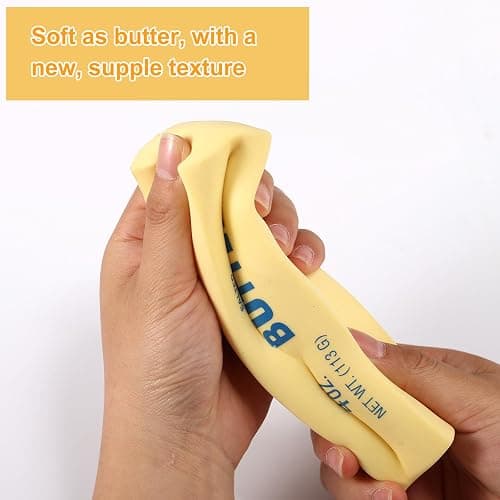 Lyreh 1pcs Squeeze Butter Squishy Toy, PU Material Butter Stick Slow Rising Squeeze Food Fidget Toy for Office School (Light Yellow) thumbnail 5