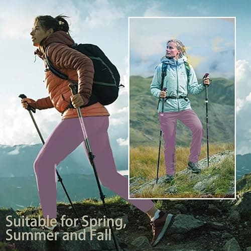 Hidkat Women's Outdoor Hiking Pants Lightweight Breathable Quick Dry Stretchy Running Athletic Pants with Zipper Pocket thumbnail 6