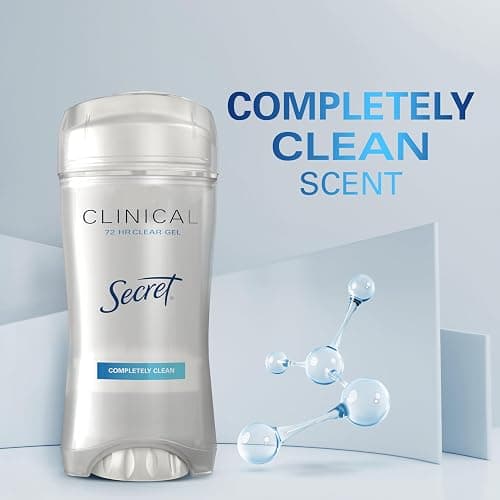 Secret Clinical Strength Antiperspirant Deodorant for Women, 3X Stress Protection, 72hr Sweat & Odor Protection, PH Balancing Minerals, Clear Gel, Completely Clean Scent, 2.6 oz thumbnail 13