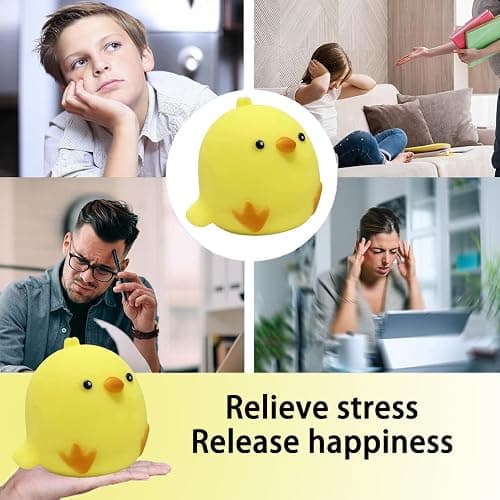 Chicken Stress Balls Squishy Toys for Kids Party Favors, Dough Ball, Squeeze Toys for Adults, Funny Cute Farm Animals Stress Ball Sensory Toys for Autism thumbnail 6