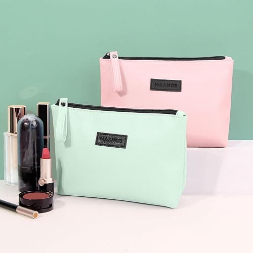 Cosmetic Bags for Women Small Makeup Bag for Purse Pu Leather Makeup Pouch Travel Makeup Bag with Zipper Make Up Bag for Travelling thumbnail 8