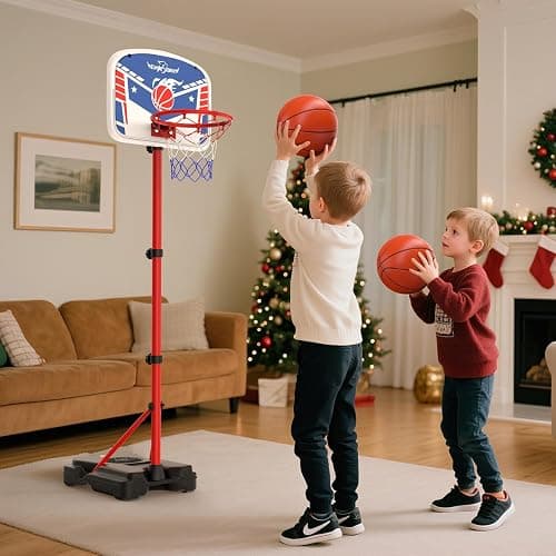 EagleStone Kids Basketball Hoop with Stand, Adjustable Height Basketball Set Toddler Toys for Boys and Girls Age 3-12, Indoor Outdoor Backyard Sport Game Gift with Sandbag for Stability thumbnail 7
