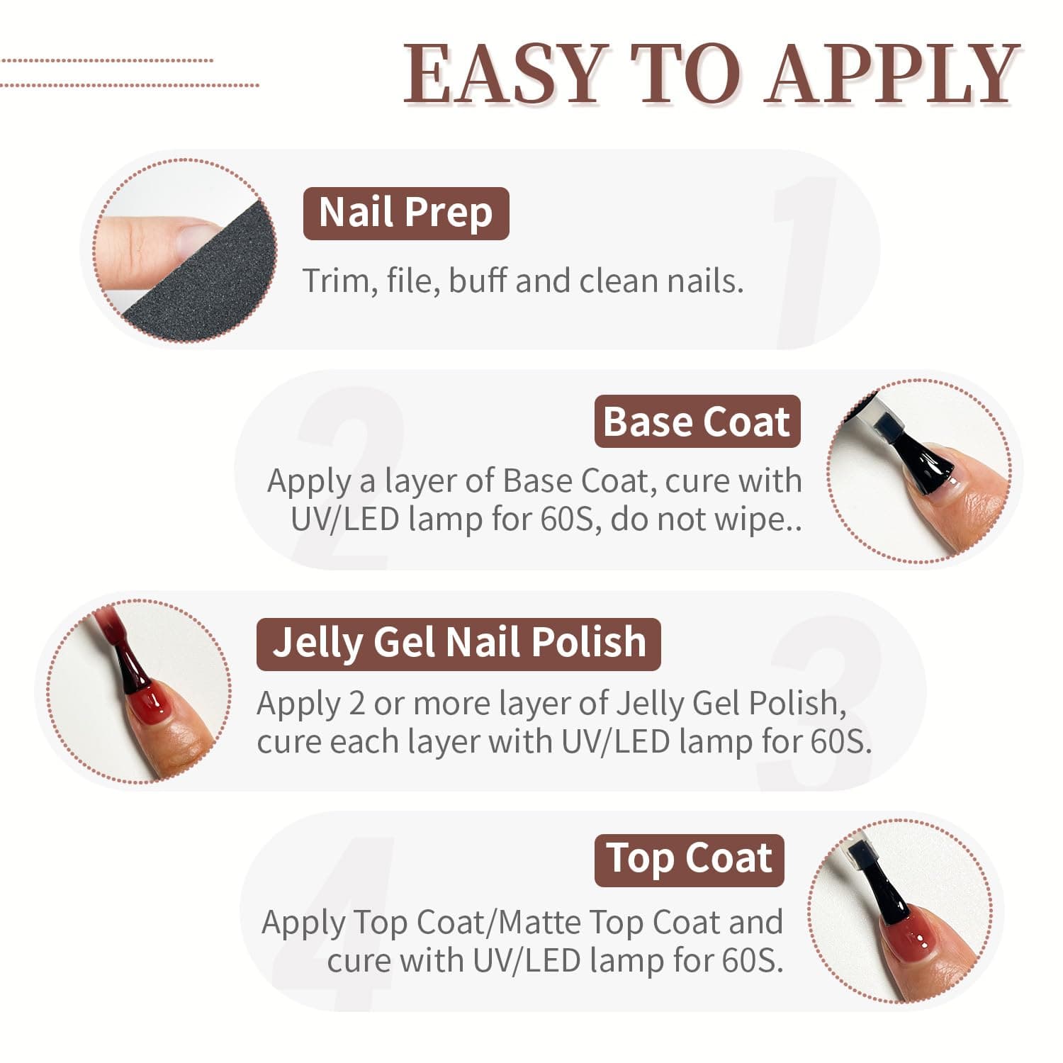 JODSONE 23PCS Gel Nail Polish Set 20 translucent Jelly Color Natural and Elegant Long Lasting Suitable for Home and Salon thumbnail 7