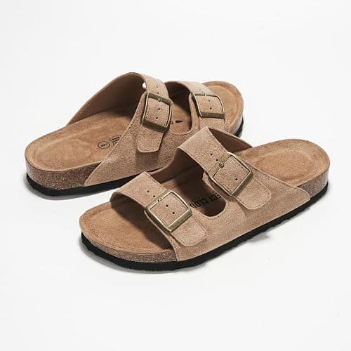 Project Cloud Genuine Leather Flat Sandals Women 2025 Beach Essentials Womens Sandals Memory Foam Vacation Essentials Slides for Women Footwear (Venita) thumbnail 6