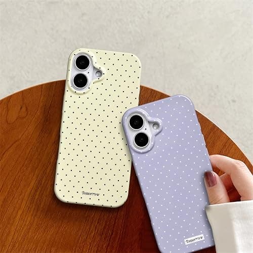 inewateri Compatible for iPhone 17 Case with Cute Fashion Polka Dot Aesthetics Design Simple Cases for Soft TPU Slim Protection Cover-Purple thumbnail 3