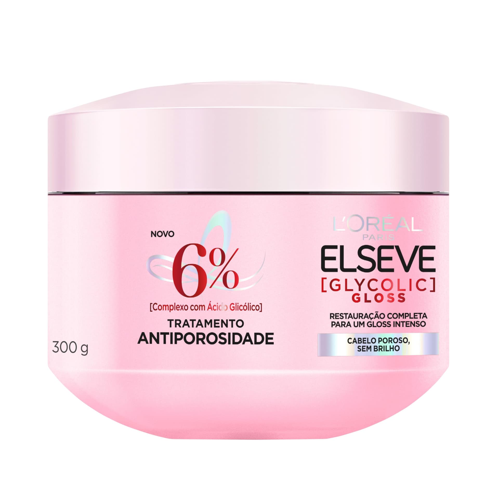 L'Oréal Paris Elseve Glycolic Gloss Máscara Capilar Antiporosidade, com Ácido Glicólico, Sela a Cutícula, Garante 3X Mais Brilho Espelhado e Maciez Intensa, 300g - Image 1