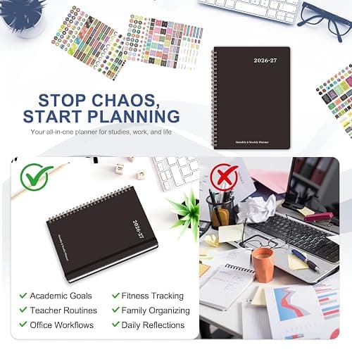 Planner 2026-2027, Weekly and Monthly Calendar Planner, JUL 2026 - JUN 2027 | Academic Year, Daily Agenda Book, A5(6.3'' x 8.5''), Sprial Bound, Inner Pocket, Office School Use thumbnail 7
