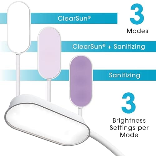 OttLite Achieve LED Sanitizing Desk Lamp Wireless Charging and USB Charging - Touch Activated, Flexible Neck, Modern Light for Reading, Crafting & Office Desktop thumbnail 8