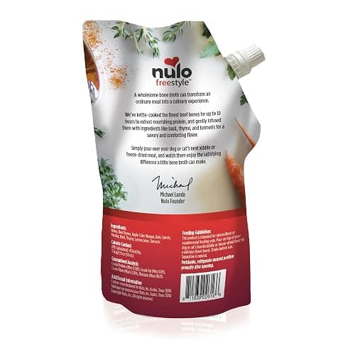 Nulo Freestyle Bone Broth, Premium Food Topper for Cats and Dogs, with Collagen and Chondroitin Sulfate to Help Boost The Quality of Your Pet’s Coat and Skin, 20 Fl Oz (Pack of 3) thumbnail 4