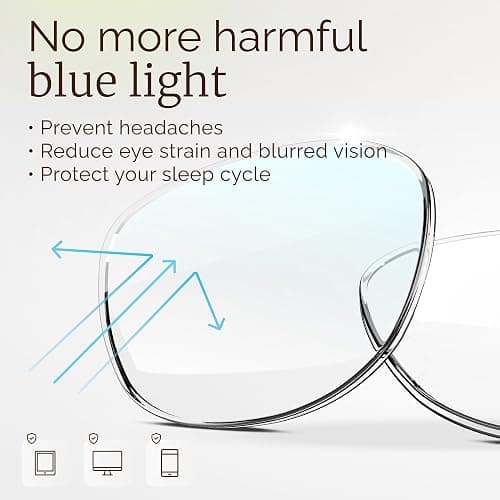 miyya Blue Light Glasses for Women - Oversized UV & Blue Light Blocker Chunky Frames, Stylish Eyewear Access thumbnail 6