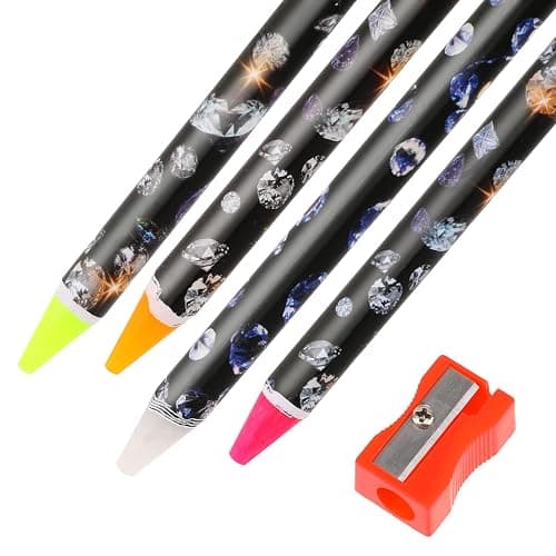 Hariendny 4 Pack Rhinestone Picker Tool Adhesive Resin Picker Pencil Nail Point Drill Pen Dotting Wax Pencil Gem Pick up Tools for Nail Art DIY with Pencil Sharpener - Image 1