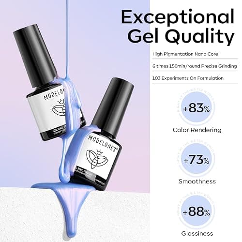 Modelones Vernis à Ongles Semi Permanent 6 Couleurs Rose Blanc Perle Effet Soak Off Vernis Gel Uv Semi Permanent avec Stick Dessine le Cercle pour Printemps Eté - Perle Rose thumbnail 7