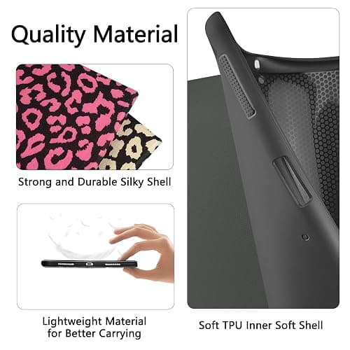 TopPerfekt Case for iPad 11th (A16) 11-inch 2025 / for iPad 10th Generation 10.9-inch 2022, Stand Folio Case Cover with Pencil Holder for Kids, Boys, Girls, Anti-Slip and Anti-Shock - Leopard Black thumbnail 5
