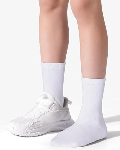 Somaibo 8 Pairs Kids Socks for Boys Girls Crew Dress Athletic Socks Soft Cotton Seamless Cushioned School Sock thumbnail 3