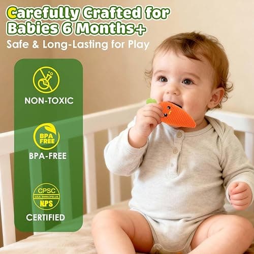 FREYBLI Baby Toys 6-12 Months - Soft Fruits Vegetable Garden Plant Plush Toy - 6 Month Old Baby Toys Boy Girl Gifts - Baby Sensory Montessori Toys with Rattles Mirror Squeaker Textures Crinkle Tissues thumbnail 6