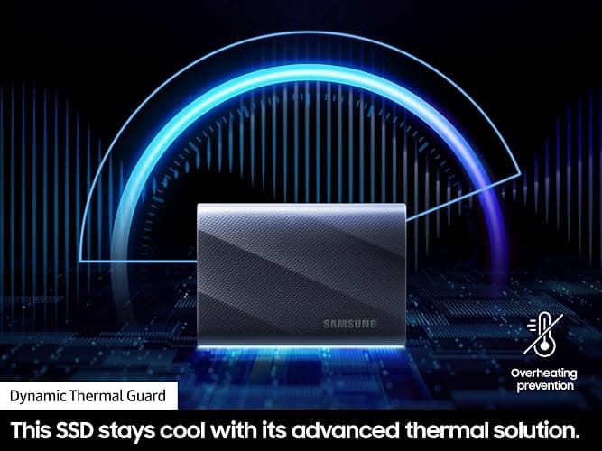 SAMSUNG T9 Portable SSD 4TB, USB 3.2 Gen 2x2 External Solid State Drive, Seq. Read Speeds Up to 2,000MB/s for Gaming, Students and Professionals,MU-PG4T0B/AM, Black (pack of 1) thumbnail 4