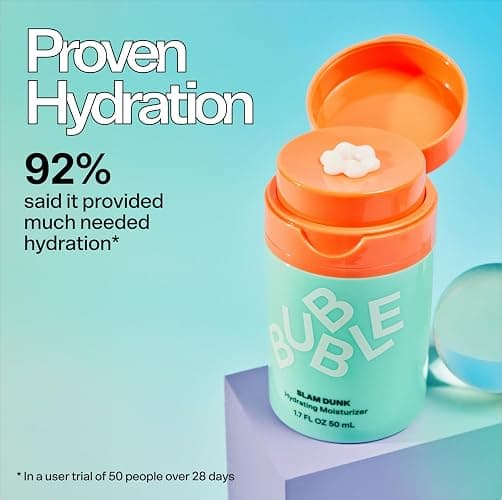 Bubble Skincare Drink Up Duo Dewy Skin Care Set - Travel Size Gift Set Includes Water Slide Hyaluronic Acid Serum & Slam Dunk Face Moisturizer - Promotes Healthy, Hydrated Skin (2 Count) thumbnail 3