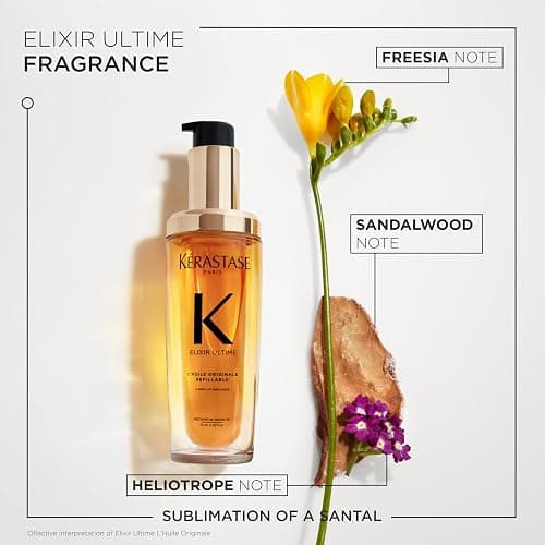 Kerastase Elixir Ultime Refillable Hair Oil - Hydrates & Smoothes Frizz, Adds Shine, With Wild Camellia, Nourishes & Strengthens Hair, For All Hair Types thumbnail 8