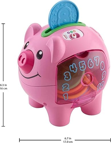 Fisher-Price Baby & Toddler Toy Laugh & Learn Smart Stages Piggy Bank with Educational Songs & Phrases for Infants Ages 6+ Months - Frustration Free Packaging thumbnail 5