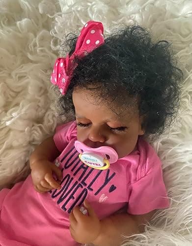 Anano African American Reborn Baby Dolls Black Girl 20 Inch Biracial Silicone Baby Doll Full Body Waterproof Lifelike Newborn Babys Realistsic Silicone Babys Doll Can Be Into Water thumbnail 7