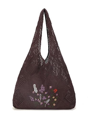 Stizimn Crochet Mesh Beach Tote Shoulder Handbags Hobo Summer Aesthetic Women's Bag - Image 1