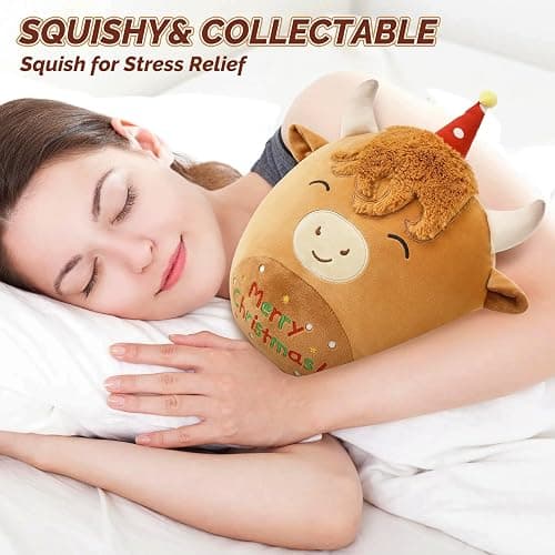 14'' Highland Cow Stuffed Animals Plush Pillows, Scottish Highland Cattle Plushies, Soft Stuffed Cow Plush Toys for Cuddle & Squish, Highland Cow Decor Highland Cow for Kid Adult - Highland Cow-2 thumbnail 6