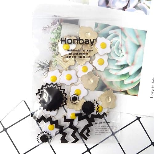 Honbay 20PCS Enamel Alloy Fried Eggs Pendant DIY Craft Jewelry Making Accessory thumbnail 7