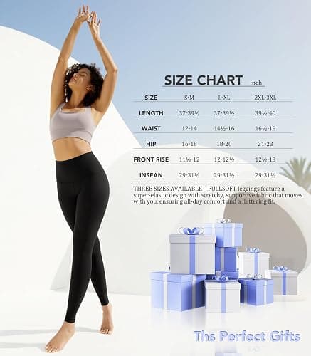FULLSOFT Buttery Soft Leggings for Women - High Waisted Tummy Control No See Through Workout Yoga Cycling Tights Pants thumbnail 7