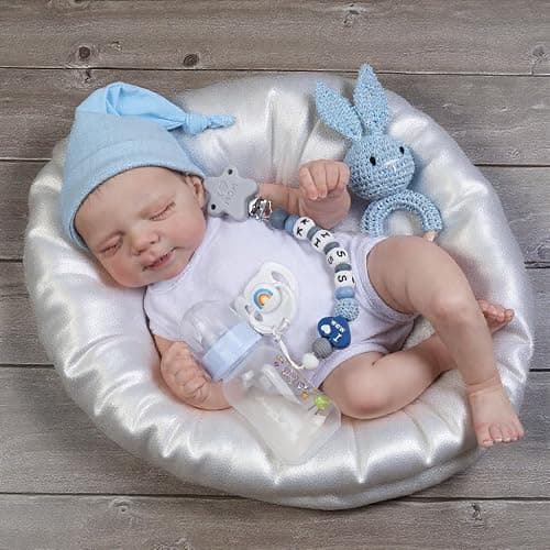 CHAREX Realistic Reborn Baby Dolls Boy - 18 Inch Newborn Sleeping Baby Dolls, Lifelike Reborn Baby Dolls with Weighted Soft Cloth Body Birthday Gift Toy for Age 3+ thumbnail 3