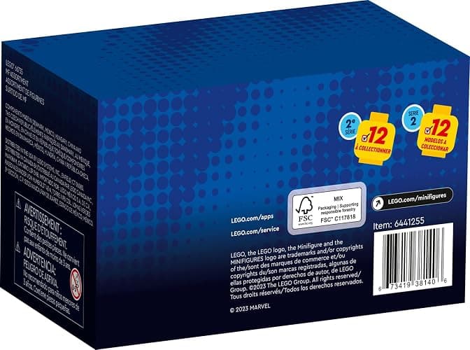 Lego Minifigures Marvel Series 2 6 Pack 66735 Mystery Blind Box, Surprise Collectible Characters for Role Play or to Add to a Minifigure or Marvel Collection, A Gift for Disney and Marvel Fans thumbnail 6