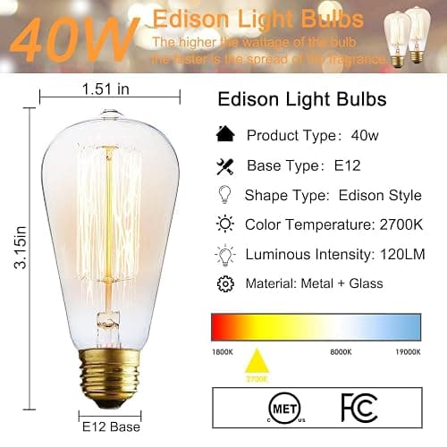 kobodon Electric Wax Melt Warmer Birthday Gifts for Women and Mom Edison Wax Warmer Fragrance Warmer for Home Office Gifts & Decor(Rattan Aroma Lamp) thumbnail 4