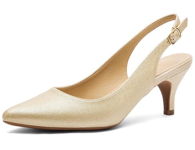 Greatonu Slingback Donna Scarpe Eleganti Decollete con Tacco Medio a Gattino e Punta thumbnail 2