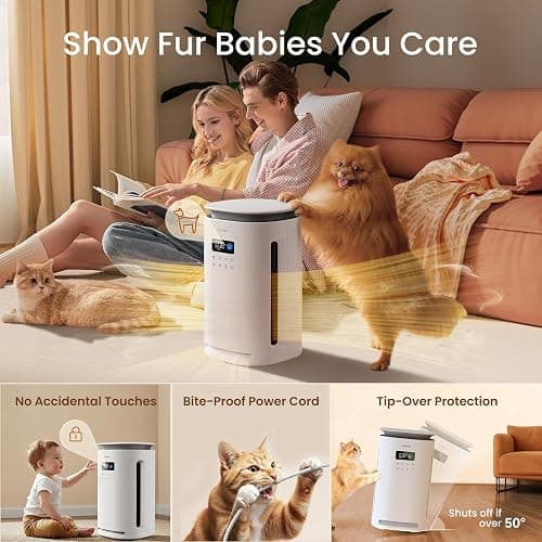 Provirtec Pro-Level Air Purifier for Home Pets, No More Pet Floating Fur, Dander & Odor Worries, 360° Wide Intake, H13 True HEPA, Auto/Pet Mode & Washable Pre-Filter,Ultra Quiet for Bedroom/Large Room thumbnail 3