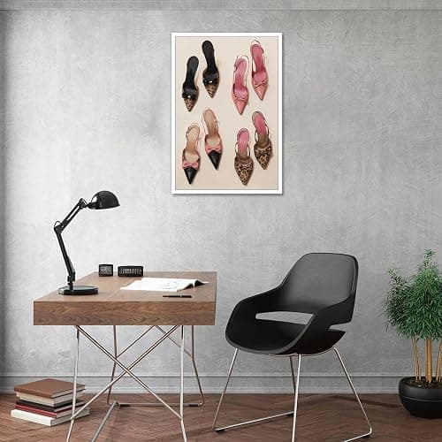 Pink Heel Leopard Posters Trendy Bow Leopard Heels Canvas Wall Art Coquettish Preppy Girly Decor Pink Sexy Aesthetic Prints Painting For Dormitory Bedroom Apartment 16x24in Unframed thumbnail 7