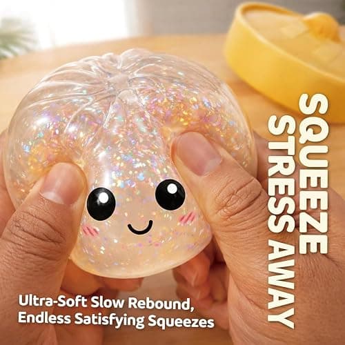 Dumpling Squishy, Dumpling Squishy Mystery Box, 2026 Upgrade Colorful Dumplings Stress Balls, Squeeze Dough Ball Stress Relief Hand Toys with Steamer Stretchy Desk Toys (B-Pink) thumbnail 4