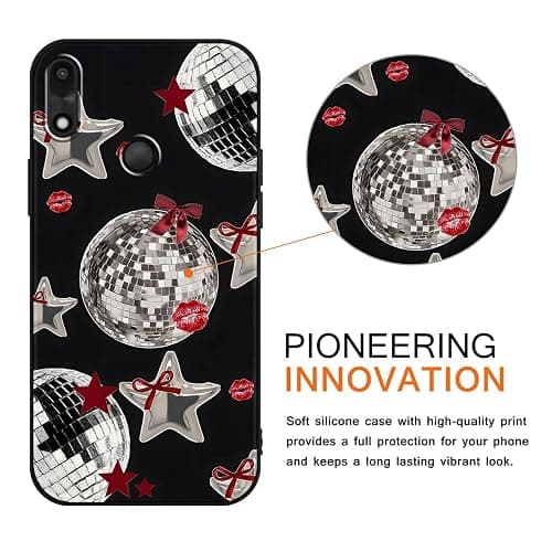 2 Pack Stylish Cool Star Phone Case for Gabb phone 4 6.1",Y3K Cute Stars Kawaii Bow Cases Lips Print Disco Ball Red Ribbon Pattern Cases for Girls Women Boys,Soft Silicone TPU Protective Cover thumbnail 3
