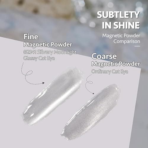GAOY Glassy Cat Eye Gel Nail Polish, 16ml Glitter Holographic UV Gel Polish with Magnet, Reflective Translucent, 2341 Silvery Moonlight thumbnail 2