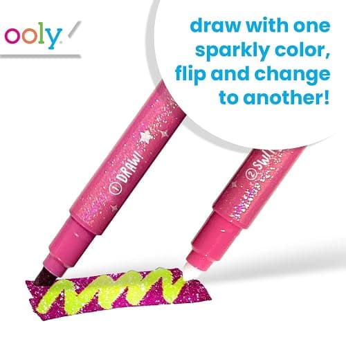 Ooly 12 Pack Sparkle Switch-eroo Color Changing Markers, Dual Tip Markers for Kids, Double Ended Chisel Tip Marker Set Great for Art Supplies, Drawing and Stationery Sets thumbnail 5