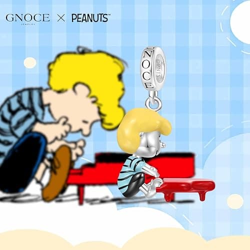 GNOCE Peanuts Snoopy Pendant Dangle Charm for Women, S925 Sterling Silver Dangle Charms for Women Wife, Valentine‘s Day, Mother’s Day Jewelry (Schroeder Piano) thumbnail 4