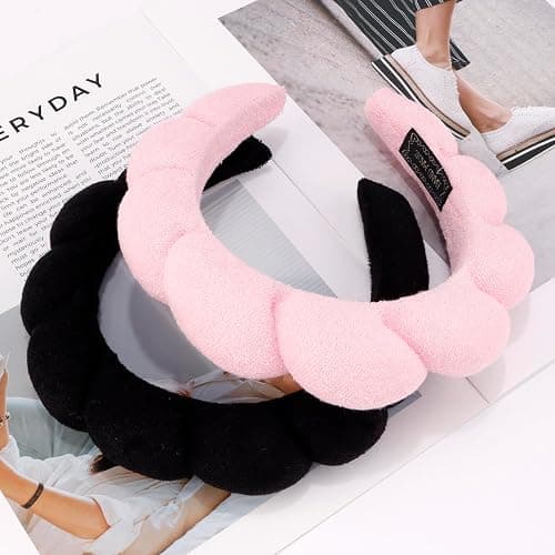 Chanaco Spa Headband and Wrist Bands for Women, Skincare HairBands Wrist Towels, Face Wash Hair Wraps Non Slip, Thick Facial Accessories for Makeup, Bath Shower Teen Girl Gifts Trendy Stuff thumbnail 7