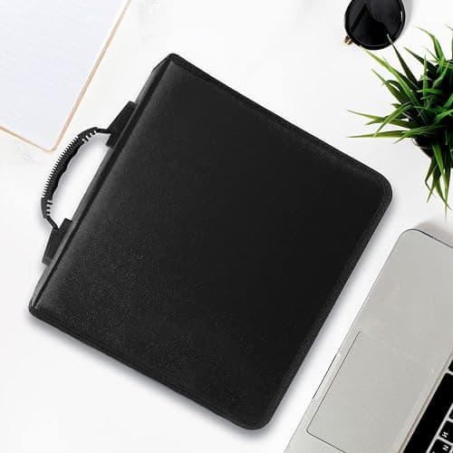 Siveit CD/DVD Binder, CD DVD Case Holder Binder 400 Capacity CD/DVD Wallet Storage Booklet Album Box (White binder, Black) thumbnail 5