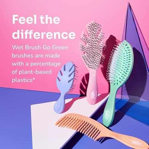 Wet Brush Go Green Mini Detangler, Green - Detangling Travel Hair Brush - Ultra-Soft IntelliFlex Bristles Glide Through Tangles & Gently Loosens Knots While Minimizing Pain, Split Ends & Breakage thumbnail 9