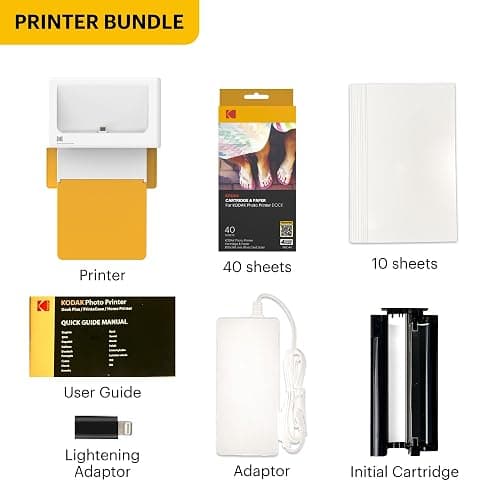 KODAK Dock Plus 4PASS Instant Photo Printer, 4x6” Portable Picture Printer, Bluetooth & Dock 2-in-1 Home and Gift Printer for iPhone & Android, 50 Sheets Bundle thumbnail 6
