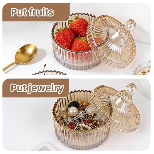 Body Powder Puff and Container, Glass Dusting Powder Jar with 2 Puffs | Reusable & Washable, Clear Glass Design, Perfect for Makeup, Body Powder & Skincare, Ideal for Home & Daily Use (Golden)) thumbnail 6