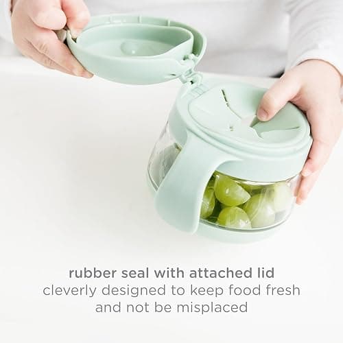 Ubbi Tweat No Spill Snack Container for Kids, BPA-Free Tritan, Toddler Snack Container, Sage & Pink thumbnail 6