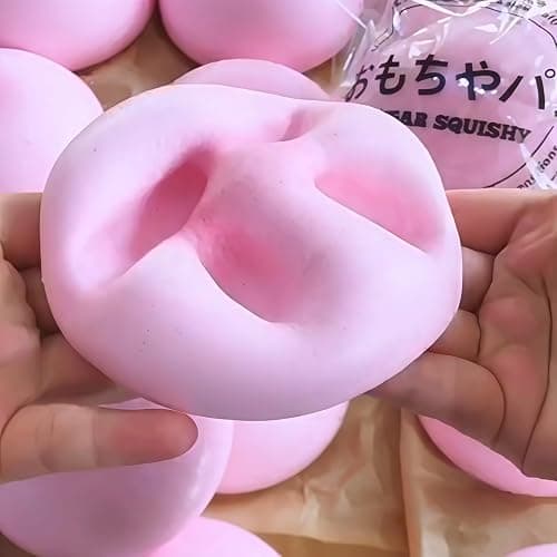 SUISUILE Sticky Bread Slow Rising Squishy, Super Soft Slow Rise Squishy Toys, Realistic Bread Shape Squeeze Toy, Pink Bread Food Squishies for Stress Relief (1 Pc) thumbnail 2