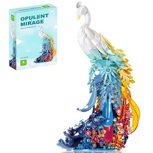 ZONECYTD Peacock Building Sets Animal with Flowers Art and Light for Girls Women Adults Home Decor Collection - Image 1