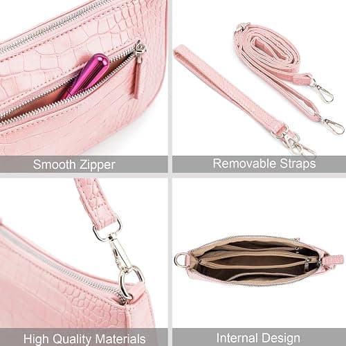 NIUEIMEE ZHOU Small Shoulder bag with 2 Removable Straps Cross Body Clutch Purse Handbag for Women thumbnail 7
