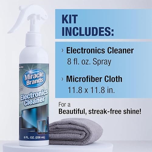 MiracleSpray for Electronics Cleaning, Safe Multisurface Cleaner for Any TV, Phone, Monitor, Keyboard, Screen, Computer, Includes Microfiber Towel - 8 Ounce Kit thumbnail 3