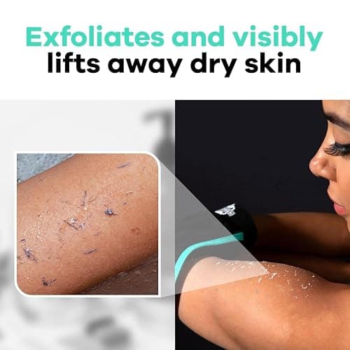 Dermasuri - Deep Exfoliating Glove - Korean Exfoliating Mitt & Body Scrubber - Keratosis Pilaris Treatment Scrub - Self Tanner Mitt & Ingrown Hair Exfoliator - Shower Gloves for Women & Men - (2 Pack) thumbnail 3